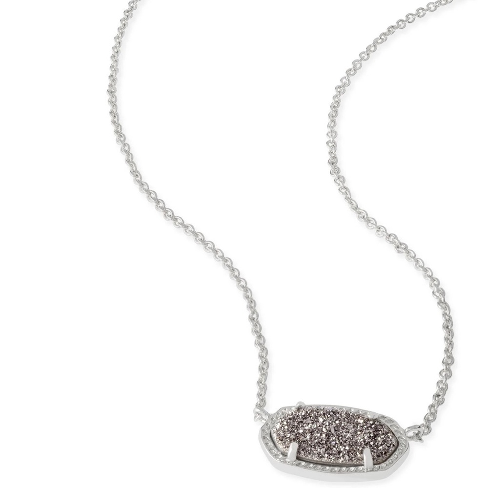NWT KENDRA SCOTT SILVER ELISA DRUSY NECKLACE!